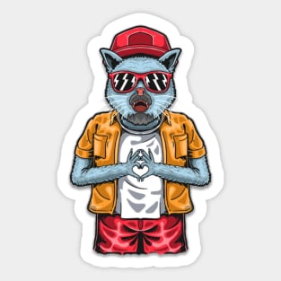 cat cool Sticker